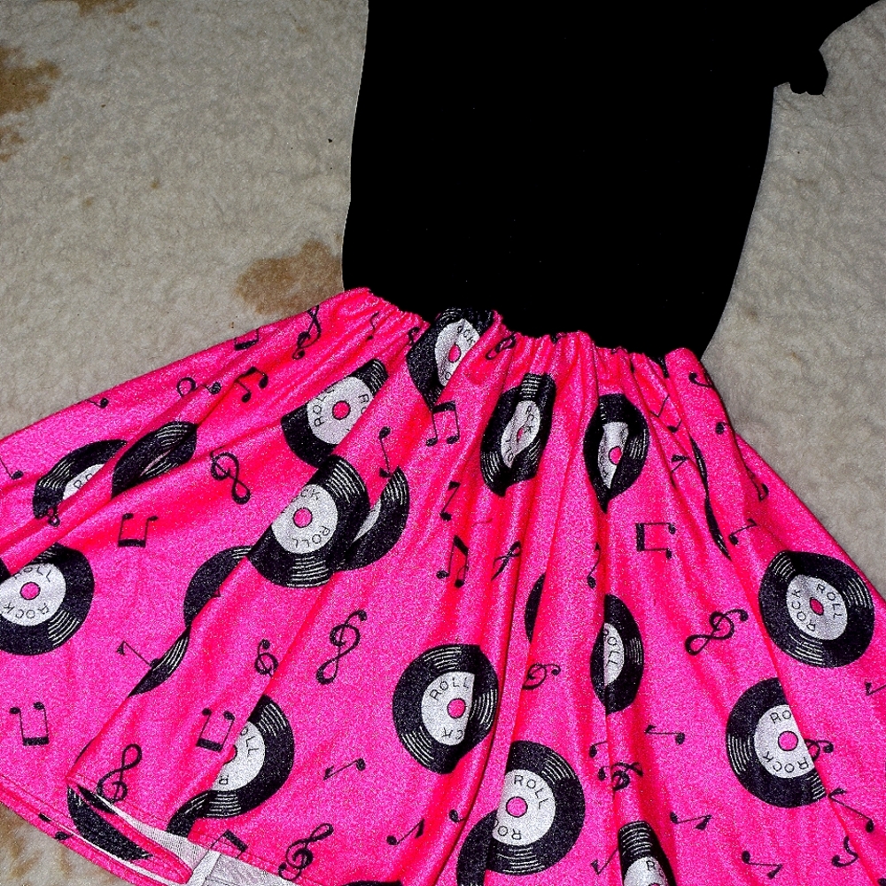 Rock & Roll Record Poodle Skirt Dress